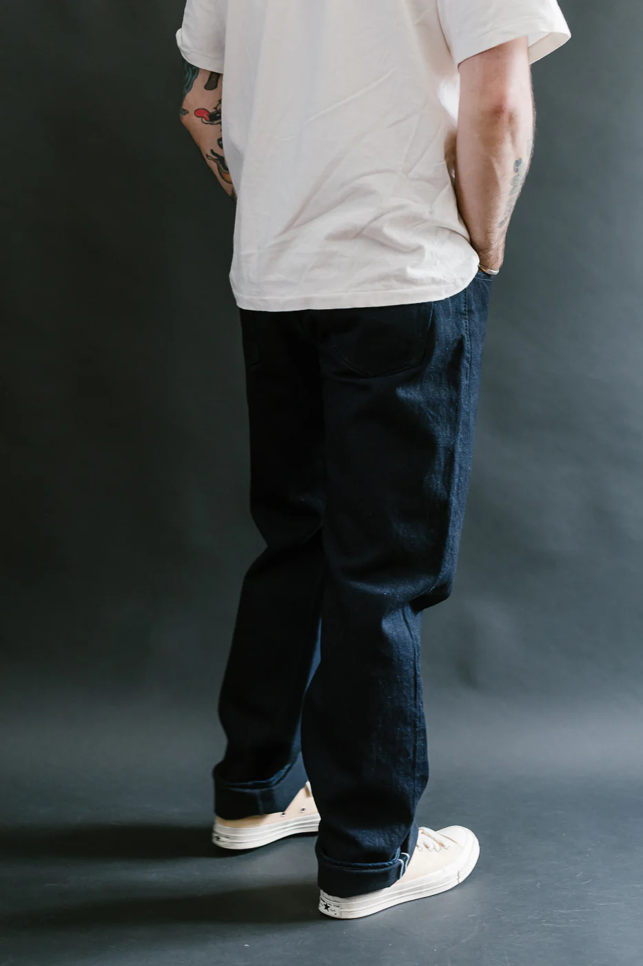 XX-003-IDBK - 14oz Indigo x Black Selvedge Jeans - Regular Straight - Image 11