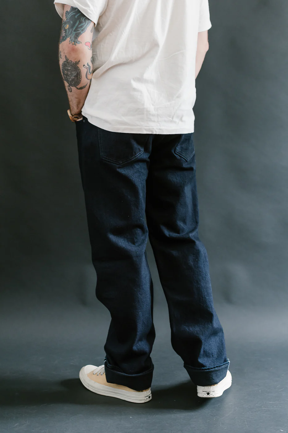 XX-003-IDBK - 14oz Indigo x Black Selvedge Jeans - Regular Straight - Image 12