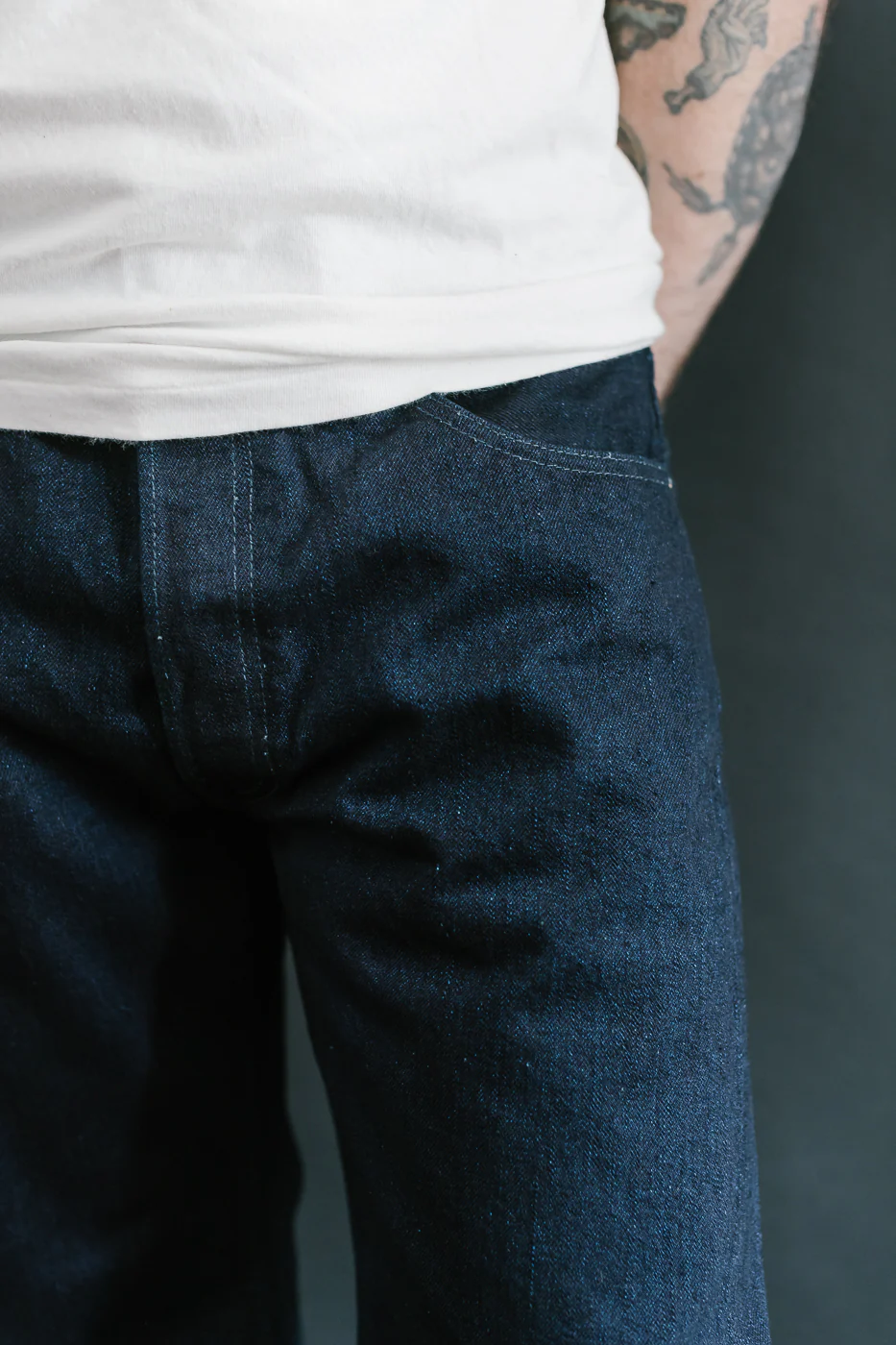 XX-003-IDBK - 14oz Indigo x Black Selvedge Jeans - Regular Straight - Image 15