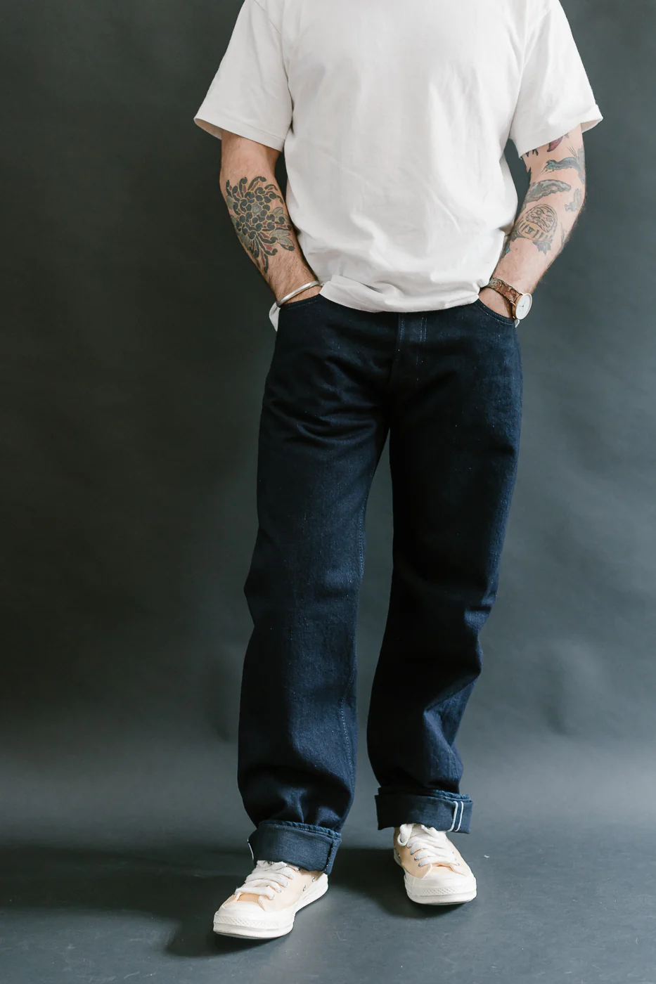 XX-003-IDBK - 14oz Indigo x Black Selvedge Jeans - Regular Straight - Image 9