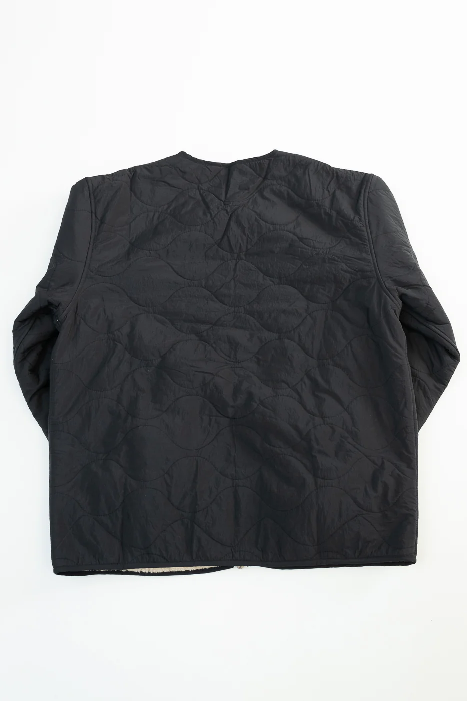 Zip Liner Jacket Quilted Nylon, Sherpa - Black - Image 3